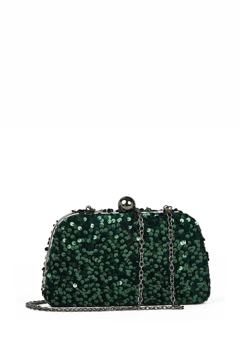 VERDE FASHION | Pochette modello clutch con paillettes - 7