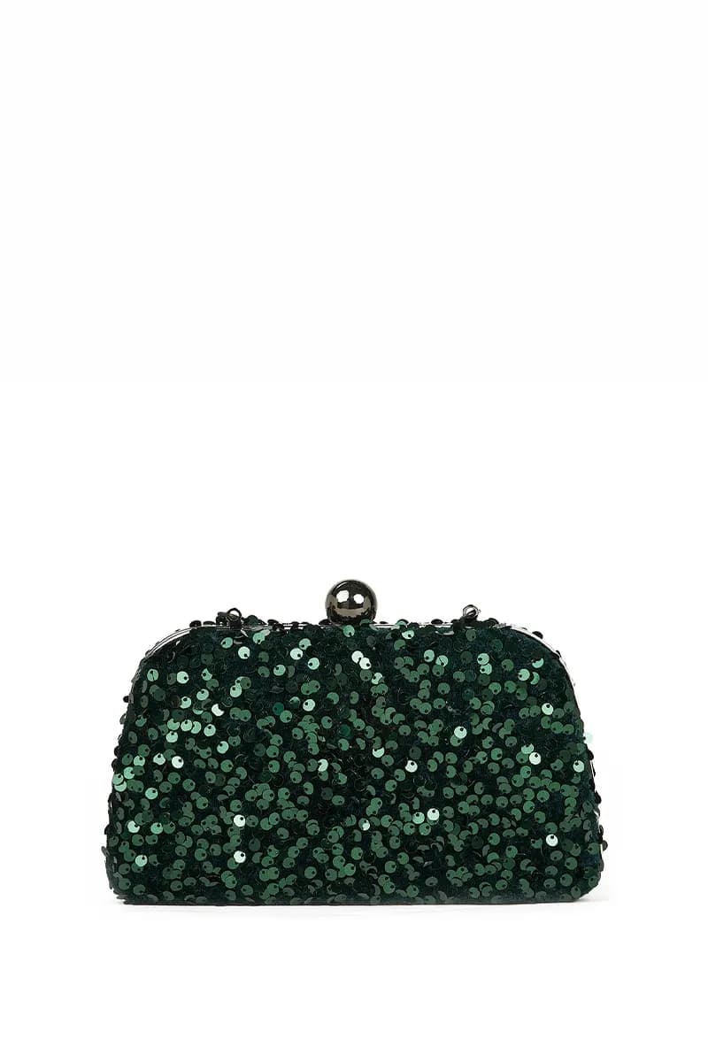 VERDE FASHION | Pochette modello clutch con paillettes - 8