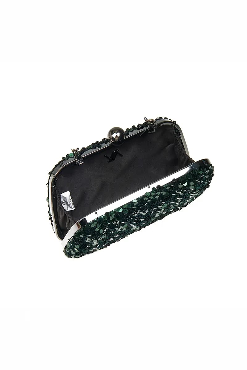 VERDE FASHION | Pochette modello clutch con paillettes - 9