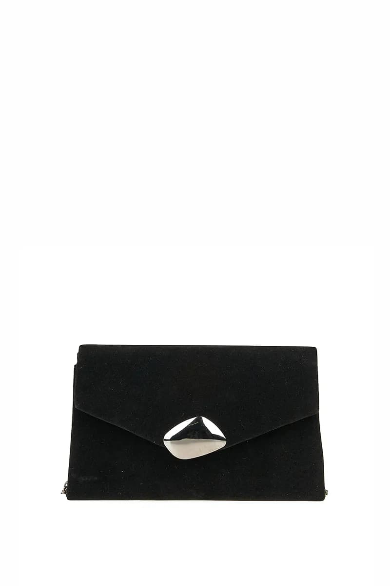 VERDE FASHION | Pochette scamosciata con pattina - 1