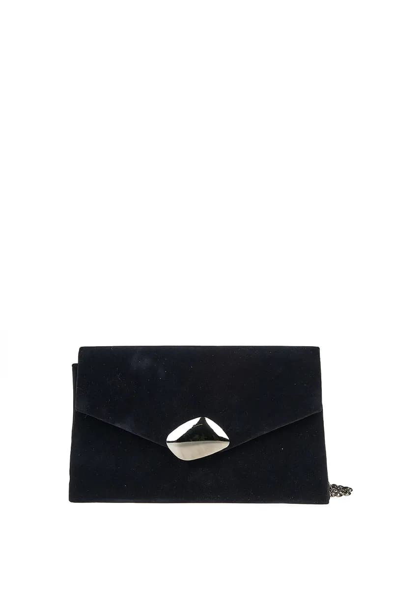 VERDE FASHION | Pochette scamosciata con pattina - 5