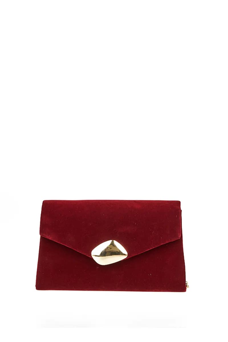 VERDE FASHION | Pochette scamosciata con pattina - 9