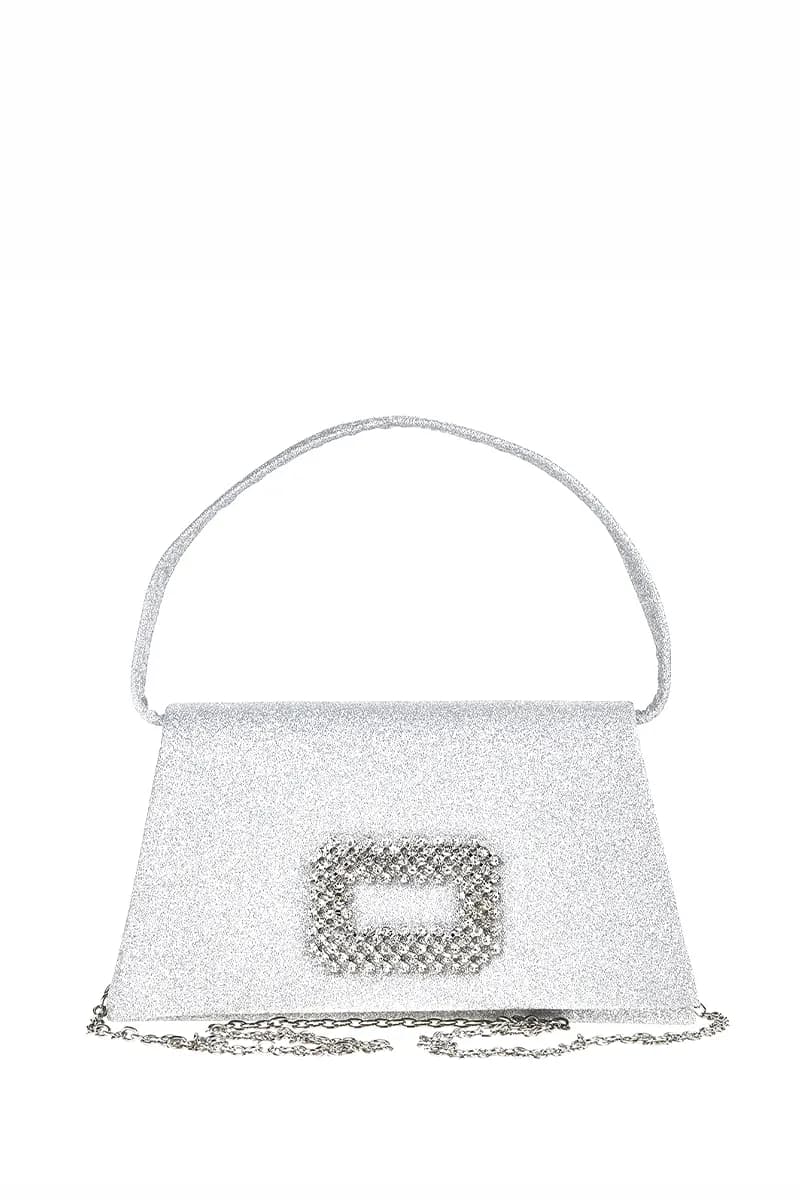 VERDE FASHION | Pochette lurex con pattina e strass - 13