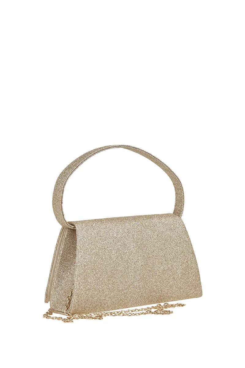 VERDE FASHION | Pochette lurex con pattina e strass - 2