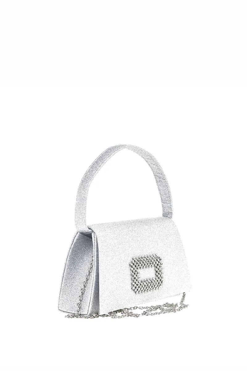 VERDE FASHION | Pochette lurex con pattina e strass - 11