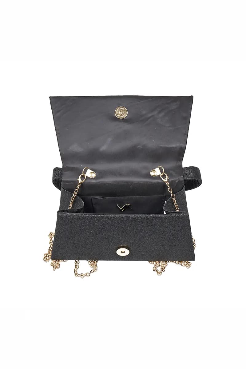 VERDE FASHION | Pochette lurex con pattina e strass - 8