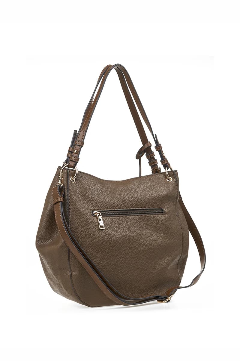 VERDE FASHION | Borsa a spalla morbida tre scomparti - 2