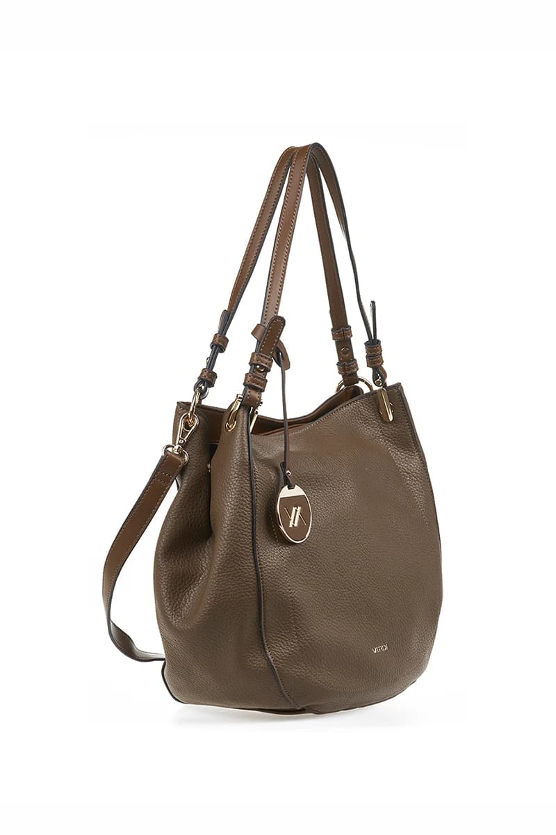 VERDE FASHION | Borsa a spalla morbida tre scomparti - 3