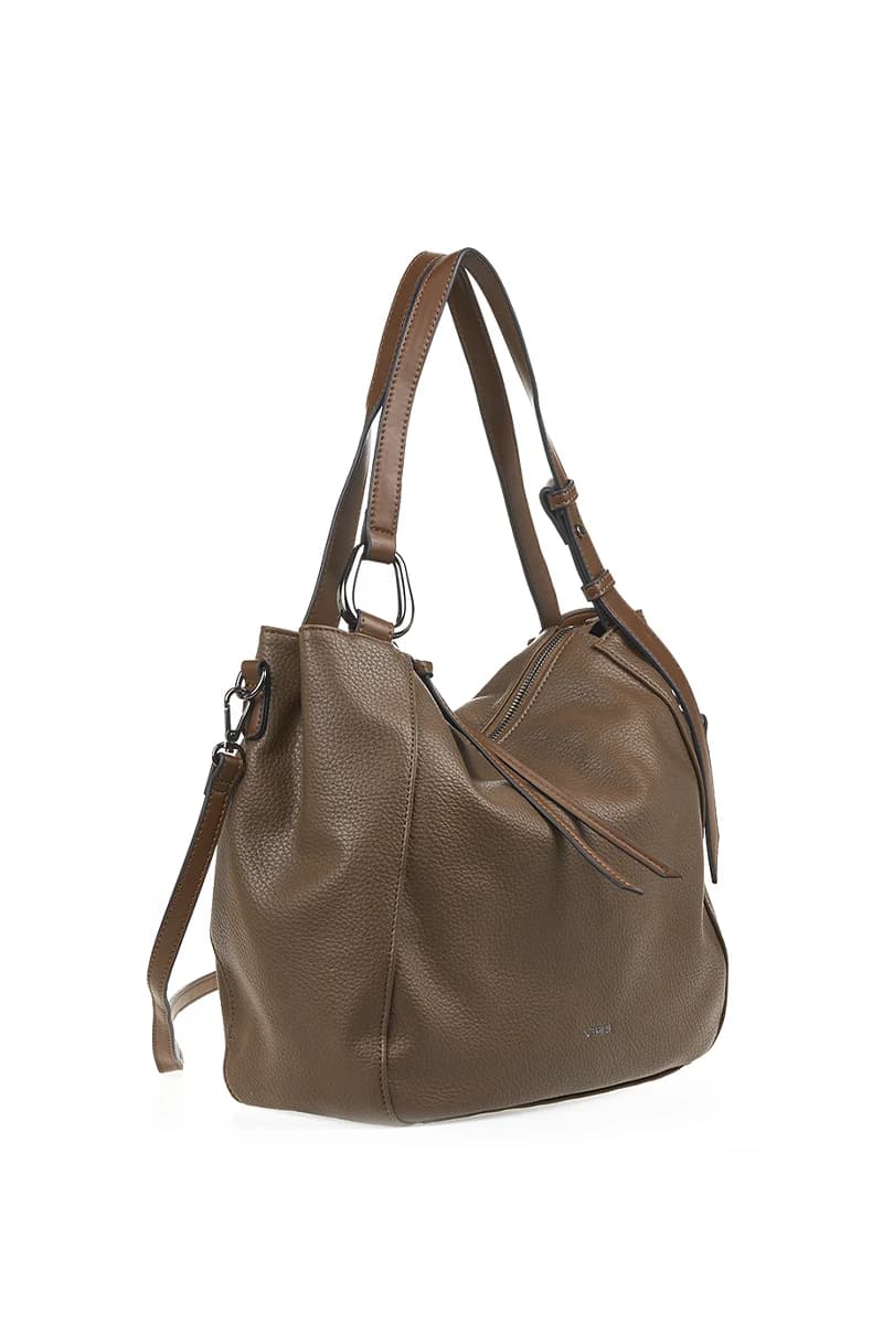 VERDE FASHION | Borsa a spalla morbida chiusura zip - 11