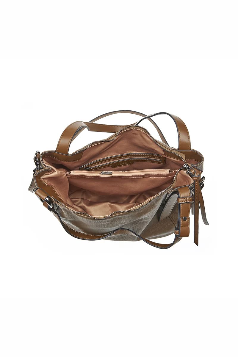 VERDE FASHION | Borsa a spalla morbida chiusura zip - 12