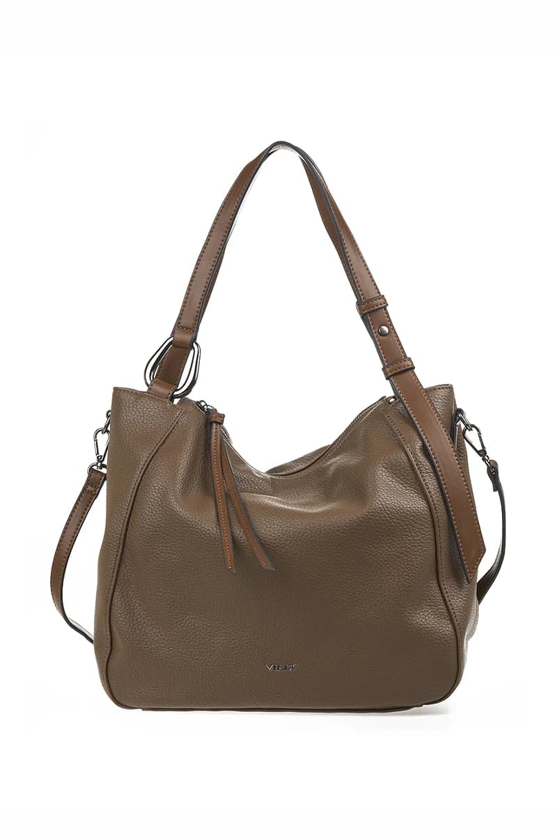 VERDE FASHION | Borsa a spalla morbida chiusura zip - 9