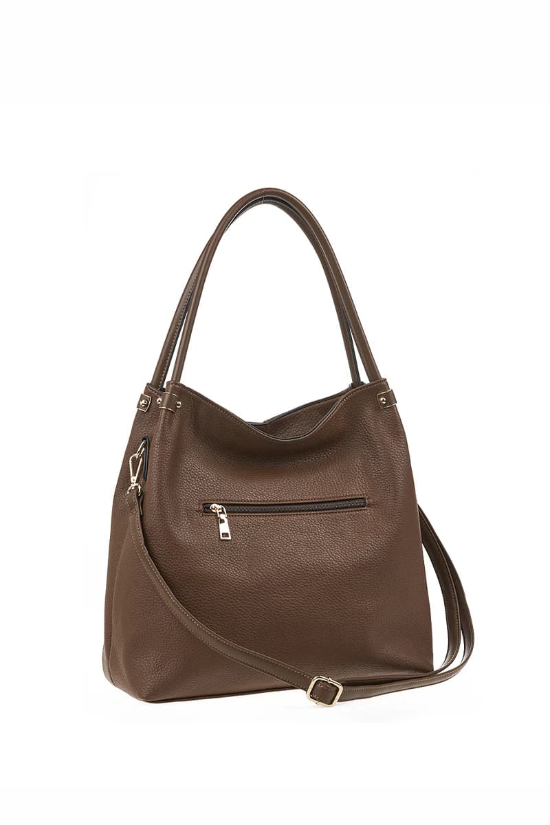 VERDE FASHION | Borsa a spalla morbida con zip - 2