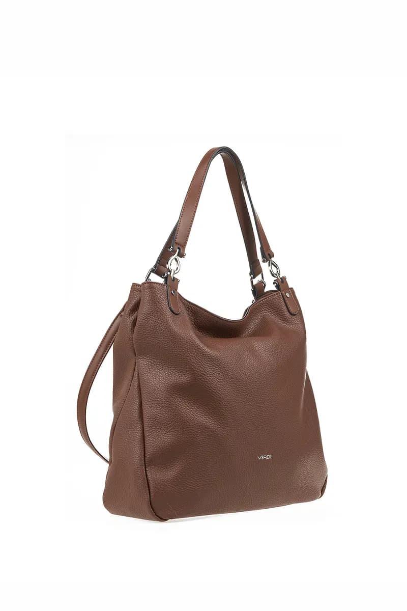 VERDE FASHION | Borsa a spalla morbida chiusura zip - 3