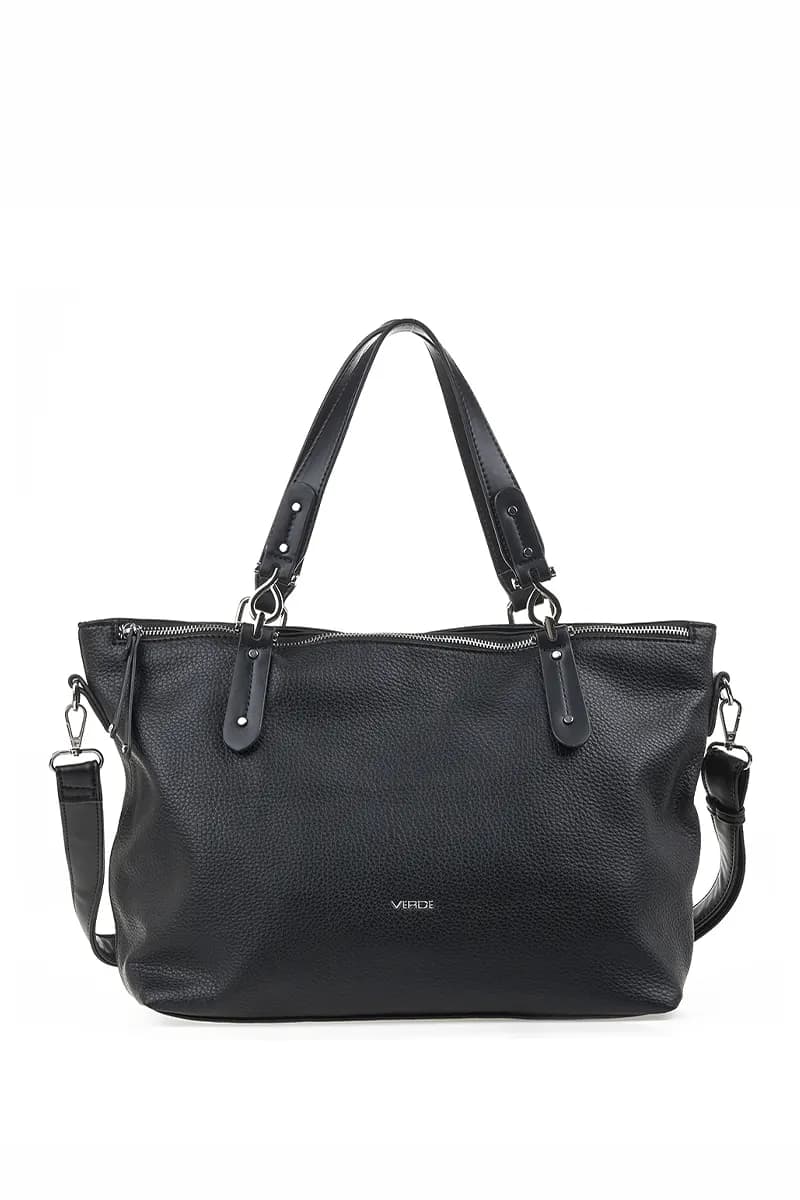 VERDE FASHION | Borsa a spalla morbida rettangolare con zip - 1