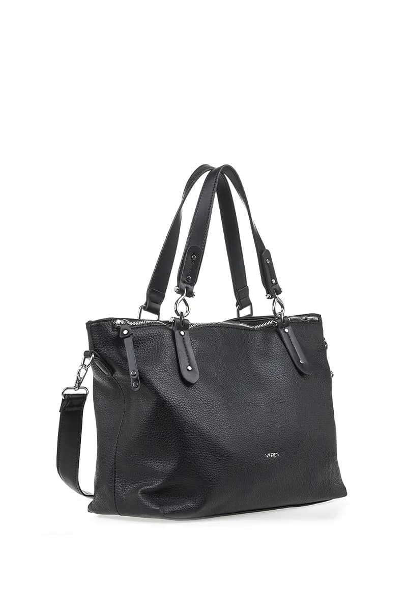 VERDE FASHION | Borsa a spalla morbida rettangolare con zip - 3