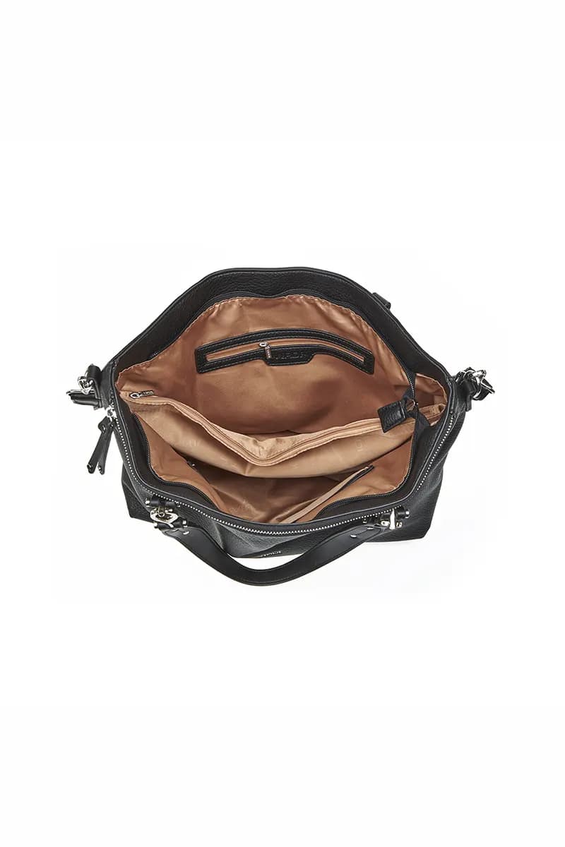 VERDE FASHION | Borsa a spalla morbida rettangolare con zip - 4