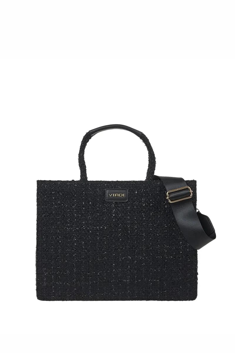 VERDE FASHION | Tote bag tessuto tweed con tracolla - 5