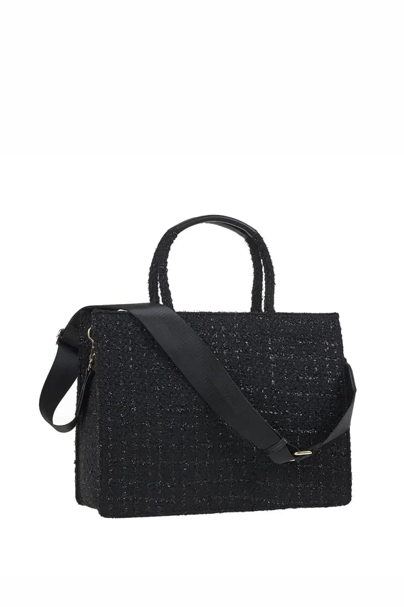 VERDE FASHION | Tote bag tessuto tweed con tracolla - 2