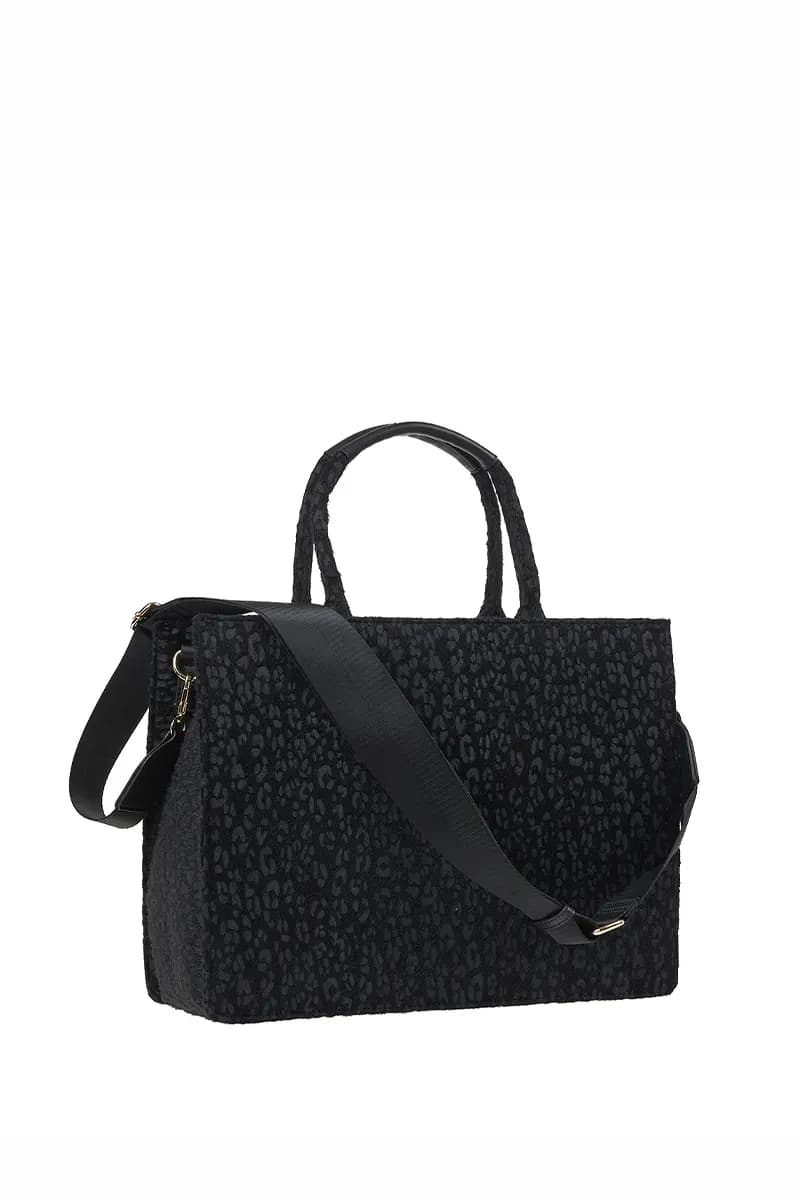 VERDE FASHION | Tote bag tessuto maculato con tracolla - 2