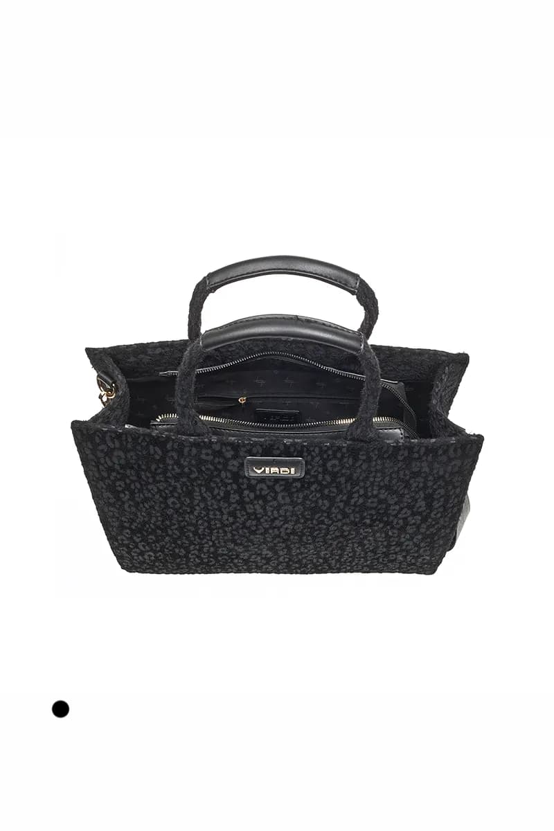 VERDE FASHION | Tote bag tessuto maculato con tracolla - 4