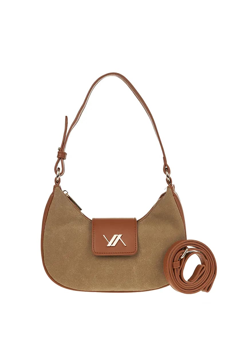 VERDE FASHION | Borsa hobo a spalla con fibbia - 5