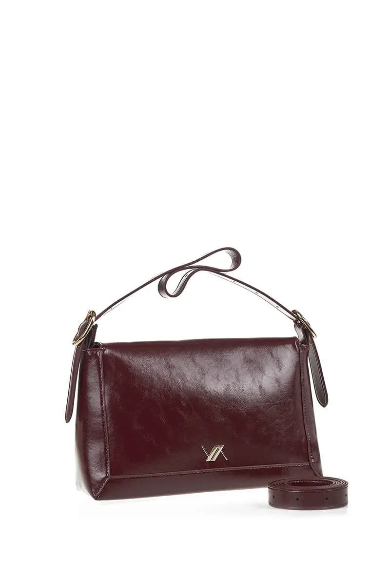 VERDE FASHION | Borsa a spalla in ecopelle semilucida - 2