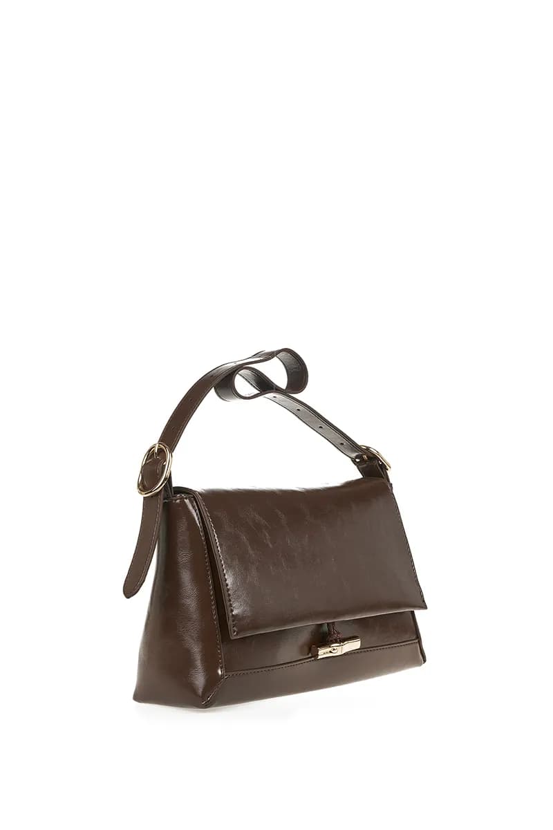 VERDE FASHION | Borsa a spalla in ecopelle semilucida - 11