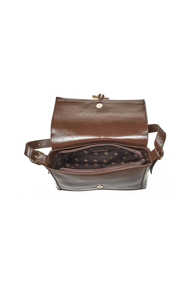 VERDE FASHION | Borsa a spalla in ecopelle semilucida - 12