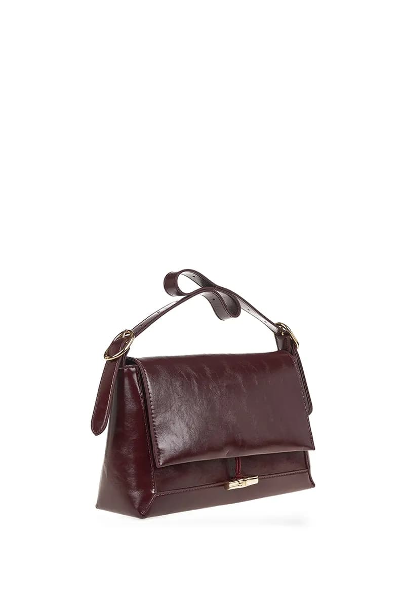 VERDE FASHION | Borsa a spalla in ecopelle semilucida - 3