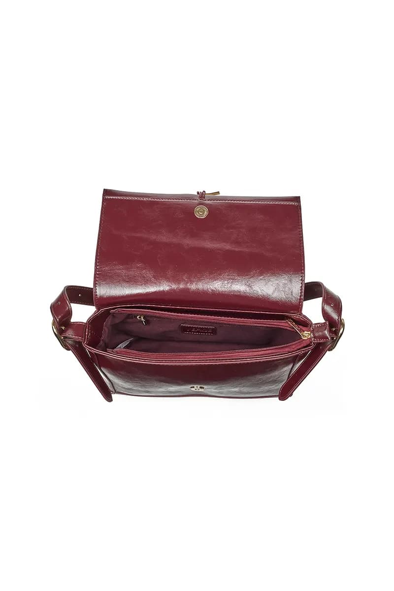 VERDE FASHION | Borsa a spalla in ecopelle semilucida - 4