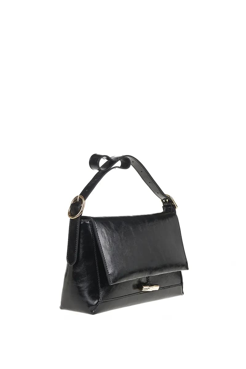 VERDE FASHION | Borsa a spalla in ecopelle semilucida - 7