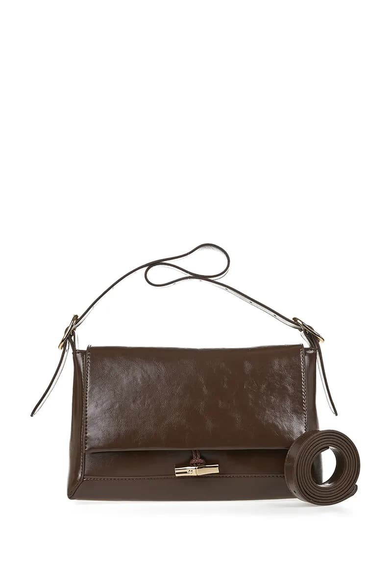 VERDE FASHION | Borsa a spalla in ecopelle semilucida - 9
