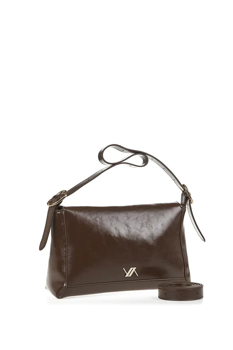 VERDE FASHION | Borsa a spalla in ecopelle semilucida - 10