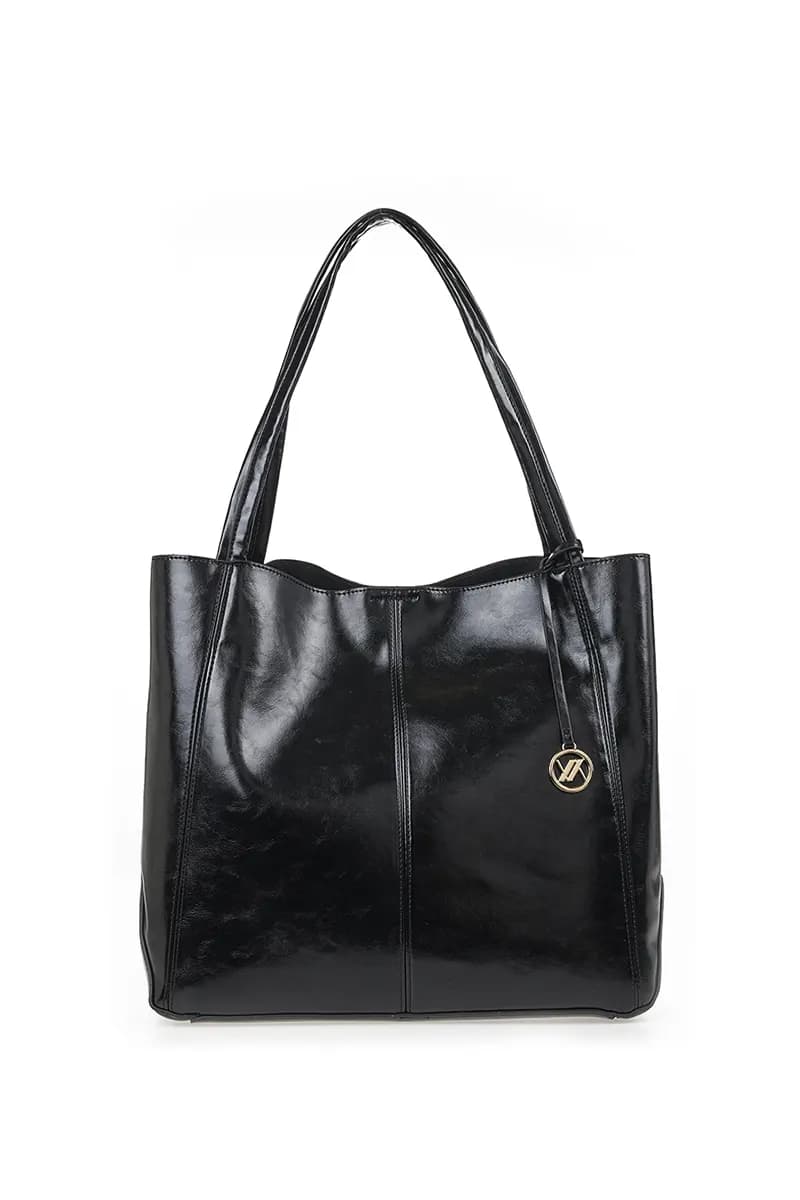VERDE FASHION | Borsa shopper in ecopelle semilucida - 17