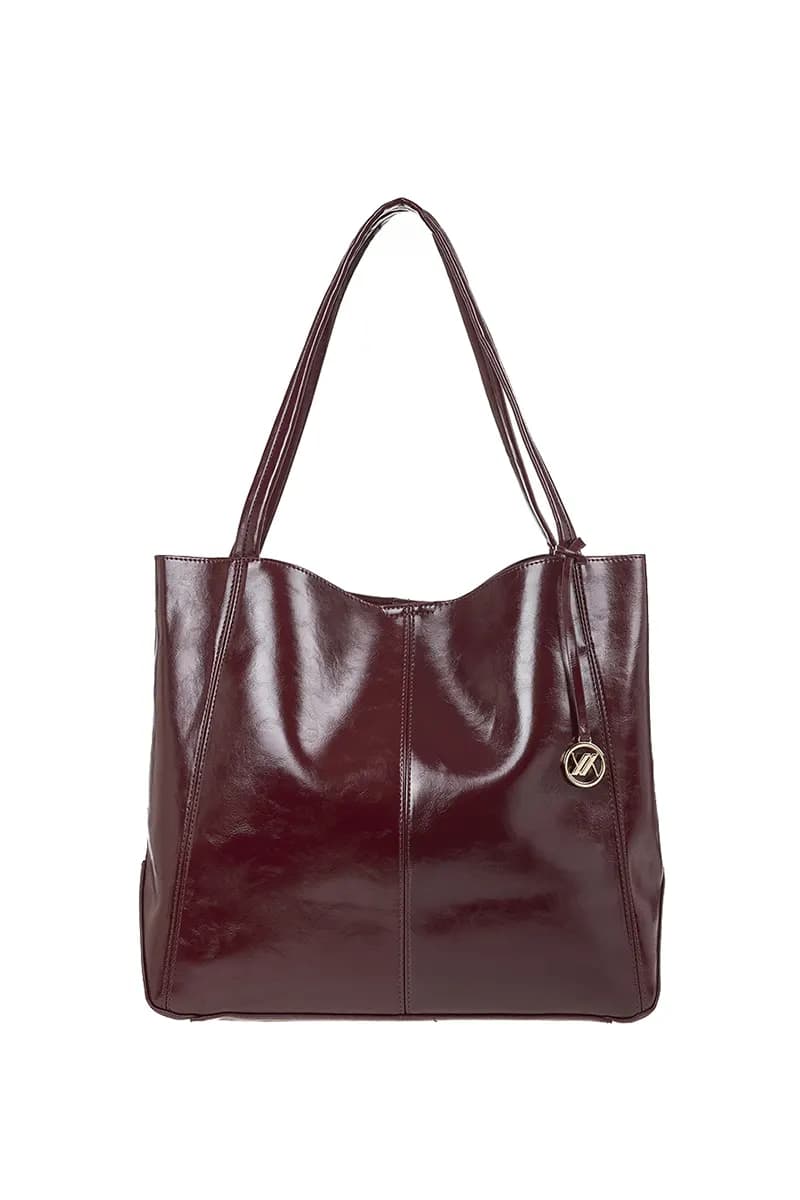 VERDE FASHION | Borsa shopper in ecopelle semilucida - 11