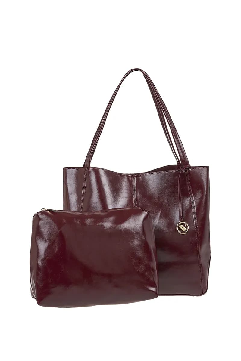 VERDE FASHION | Borsa shopper in ecopelle semilucida - 12
