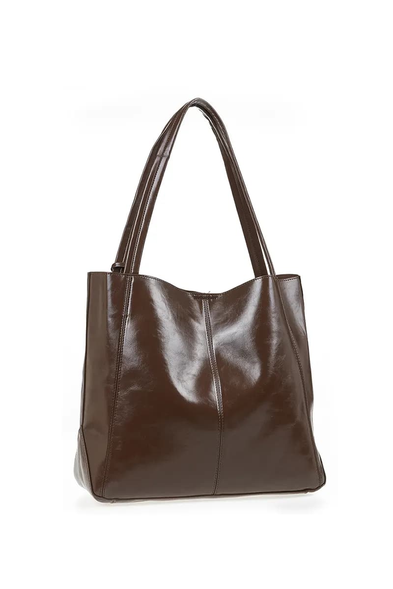 VERDE FASHION | Borsa shopper in ecopelle semilucida - 3
