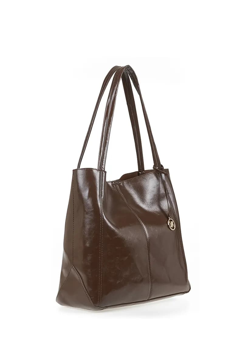 VERDE FASHION | Borsa shopper in ecopelle semilucida - 4