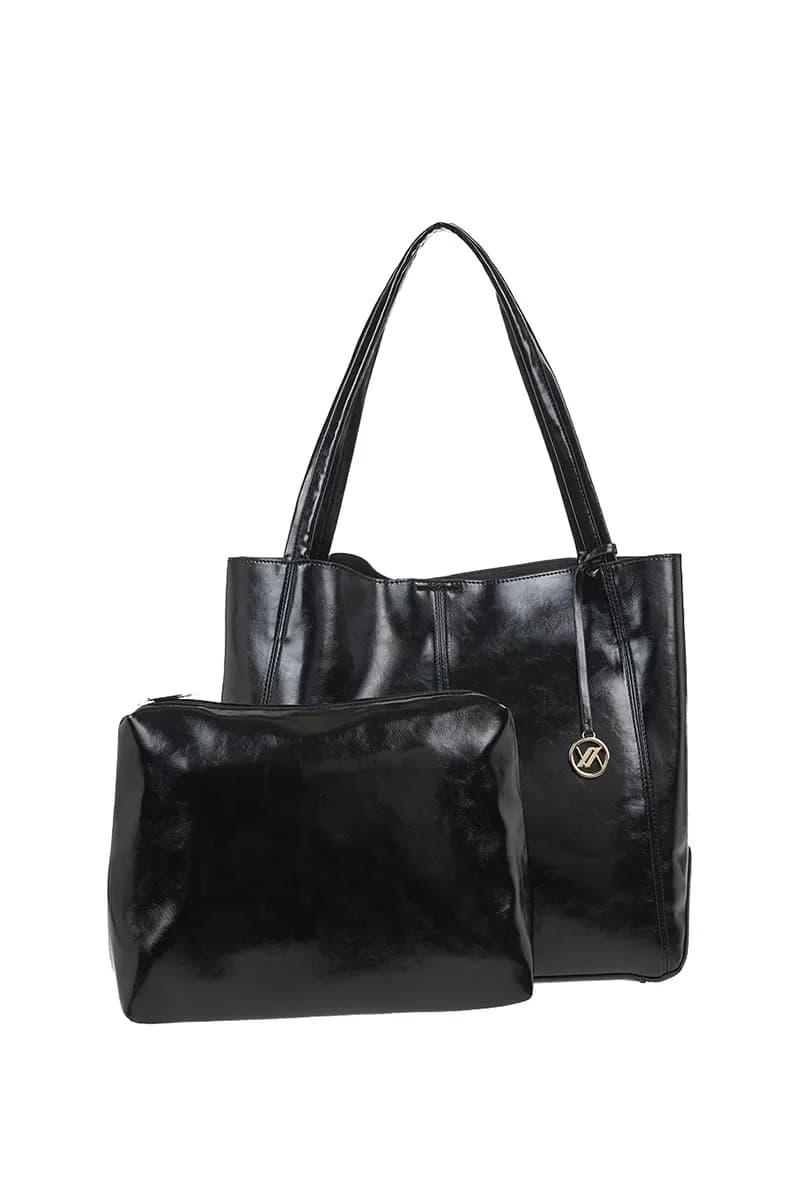 VERDE FASHION | Borsa shopper in ecopelle semilucida - 7