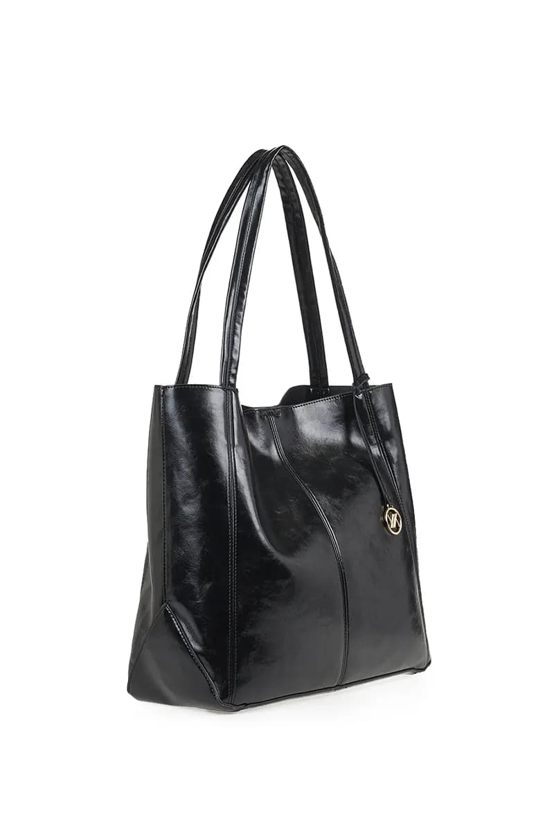 VERDE FASHION | Borsa shopper in ecopelle semilucida - 9