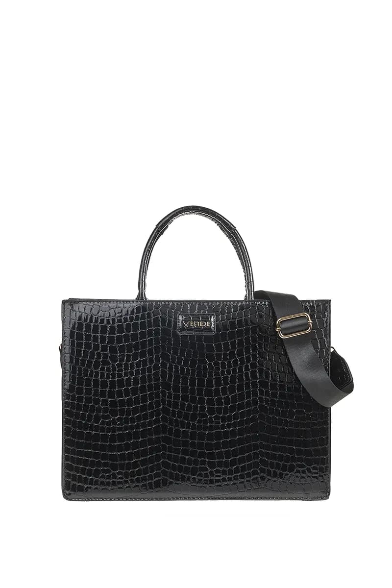 VERDE FASHION | Tote bag effetto pitonato con tracolla - 10
