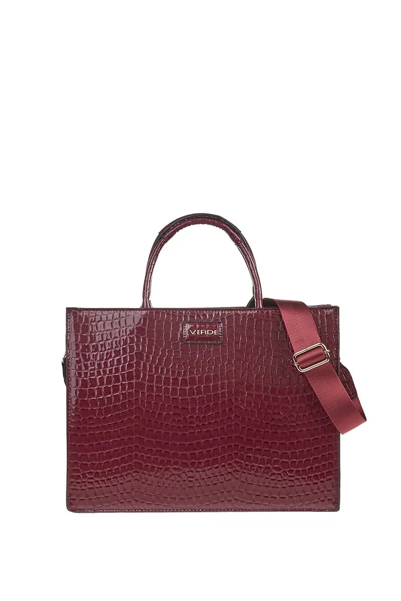VERDE FASHION | Tote bag effetto pitonato con tracolla - 5