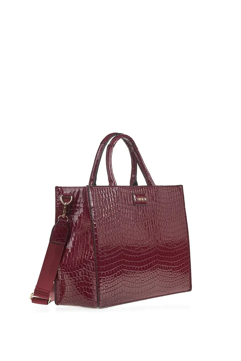 VERDE FASHION | Tote bag effetto pitonato con tracolla - 7