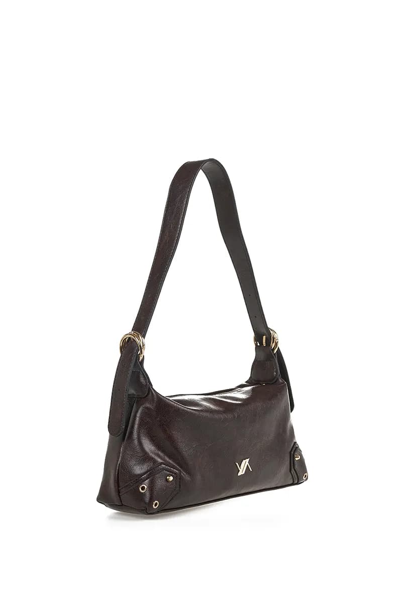 VERDE FASHION | Borsa baguette in ecopelle antichizzata - 3
