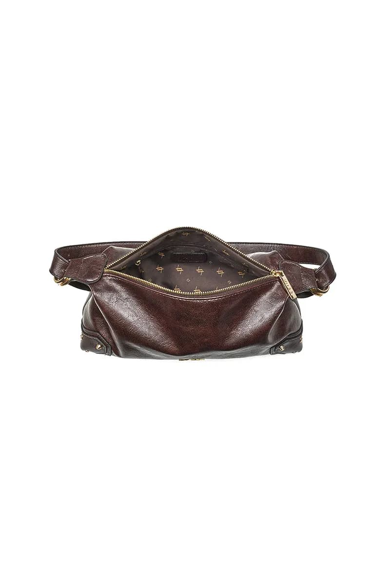 VERDE FASHION | Borsa baguette in ecopelle antichizzata - 4