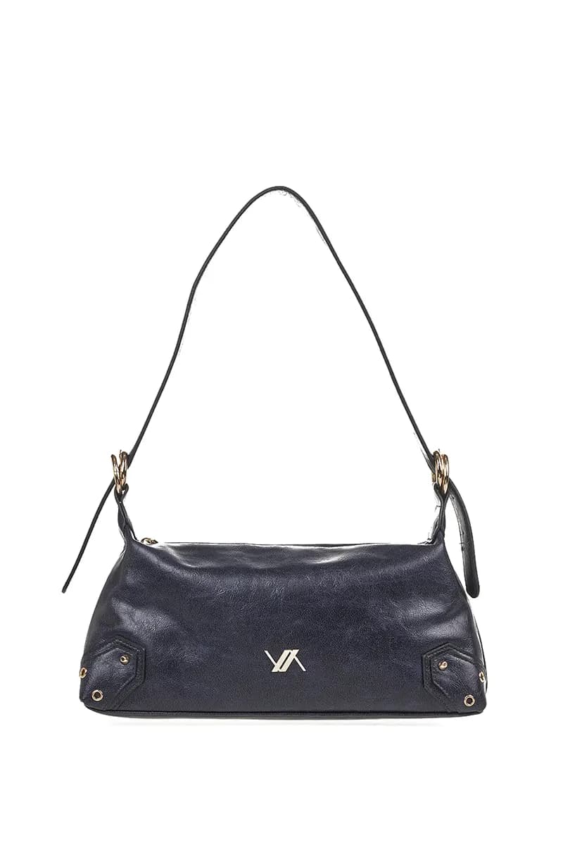 VERDE FASHION | Borsa baguette in ecopelle antichizzata - 5