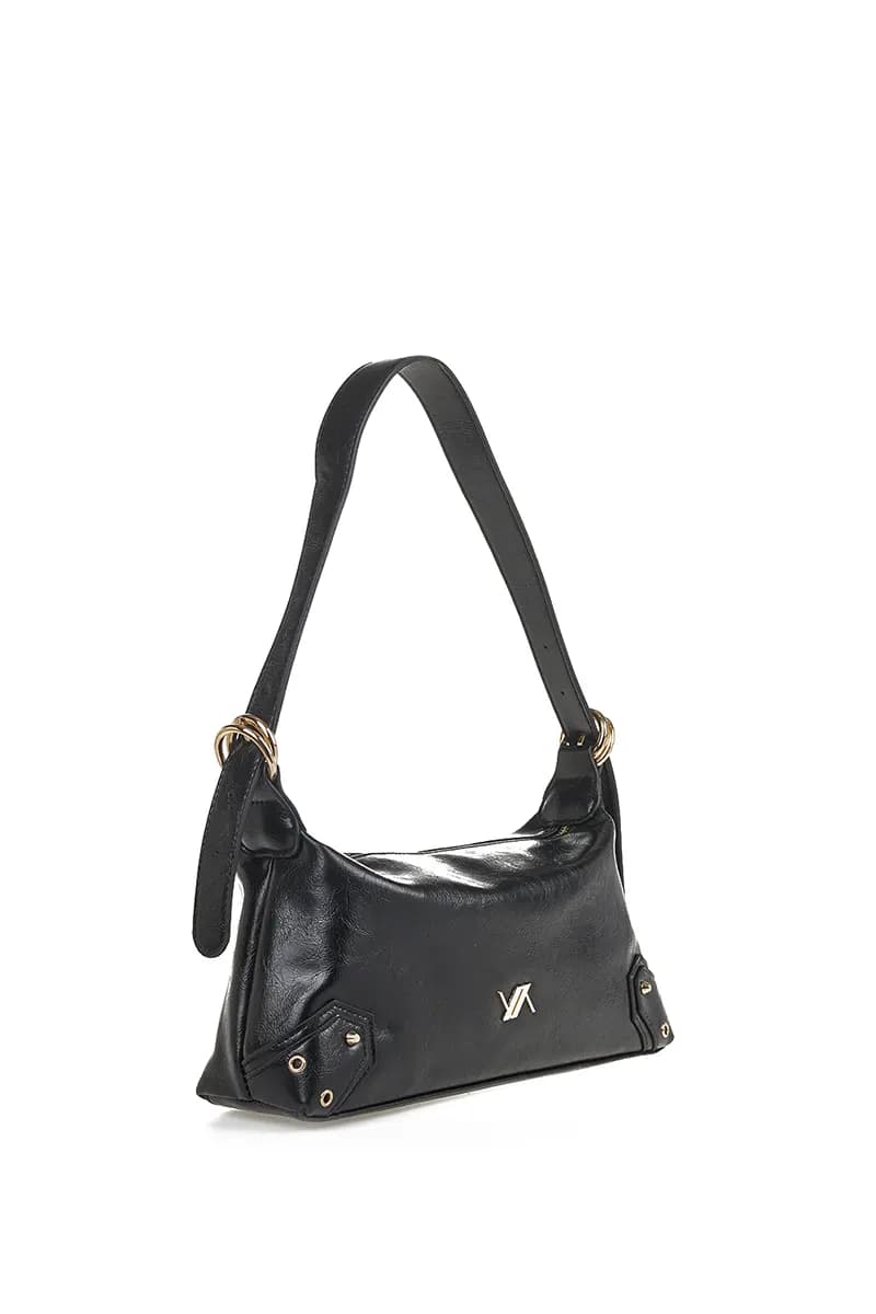 VERDE FASHION | Borsa baguette in ecopelle antichizzata - 7