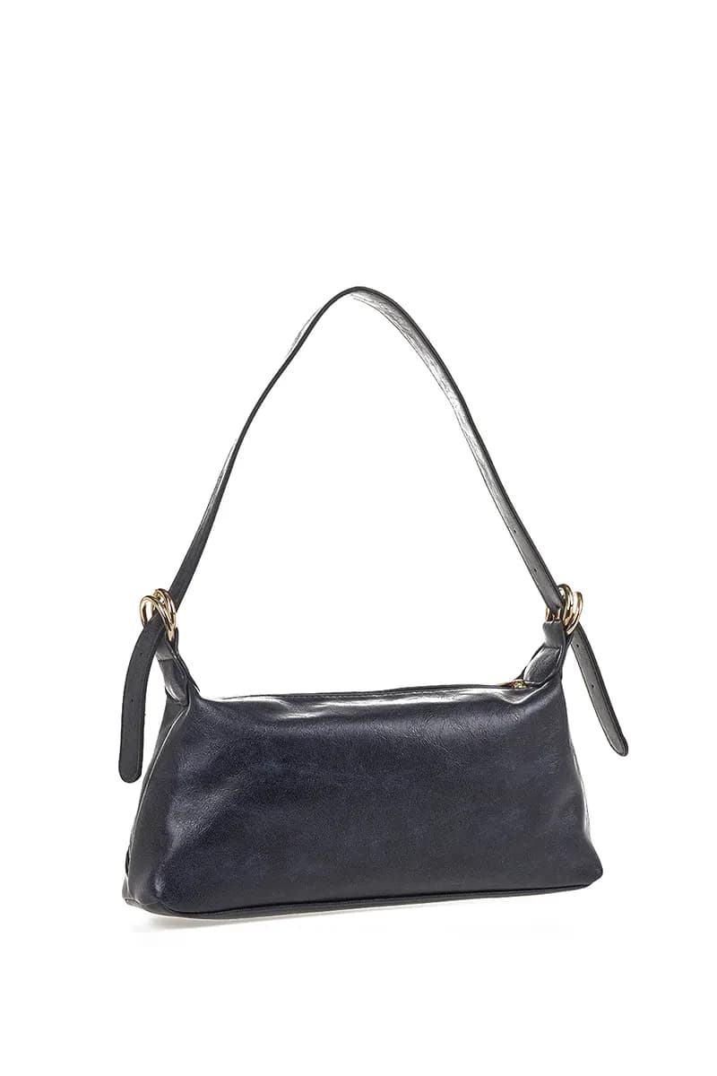 VERDE FASHION | Borsa baguette in ecopelle antichizzata - 9