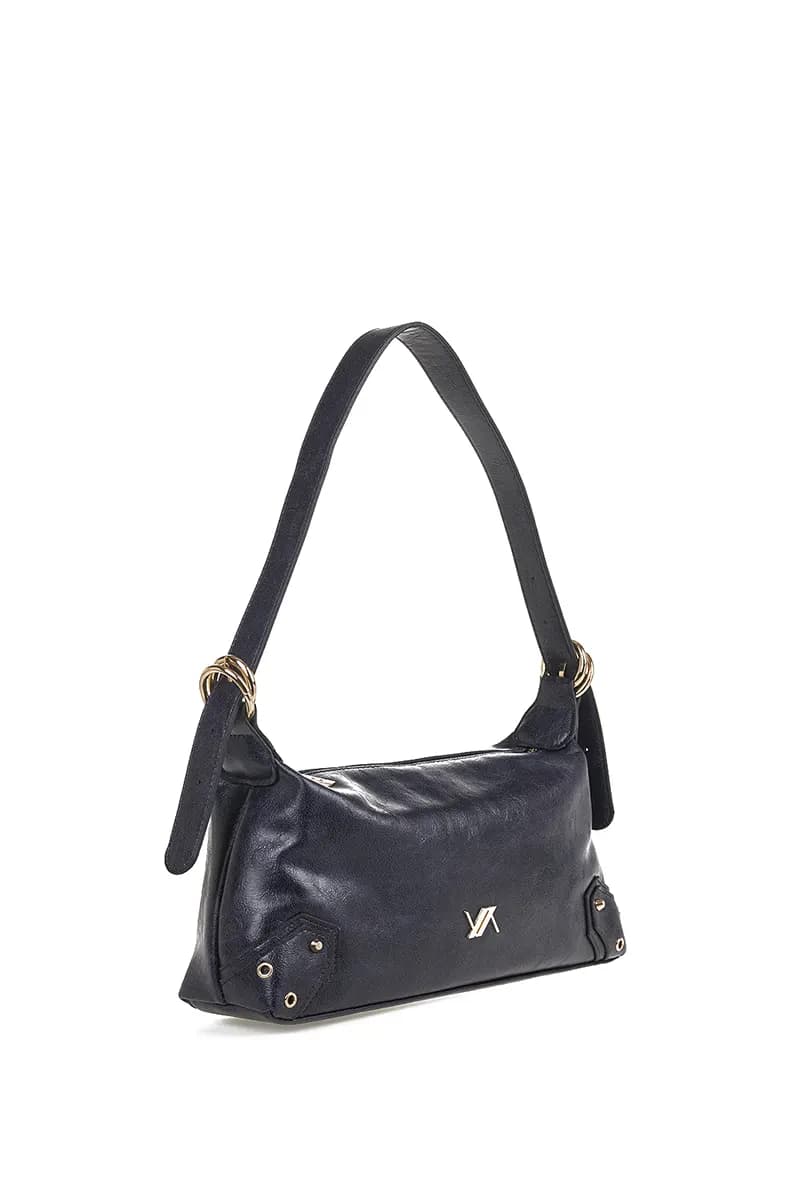 VERDE FASHION | Borsa baguette in ecopelle antichizzata - 10
