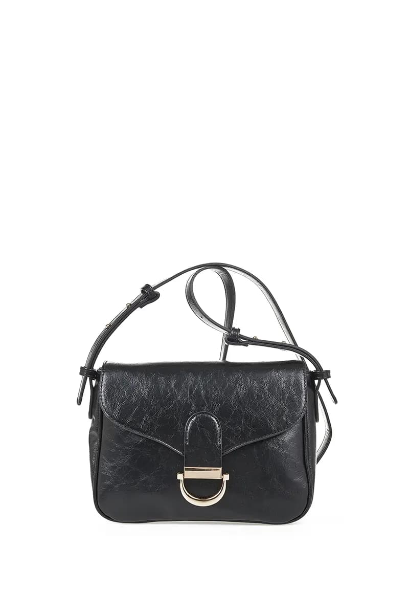VERDE FASHION | Borsa a tracolla in ecopelle antichizzata - 1